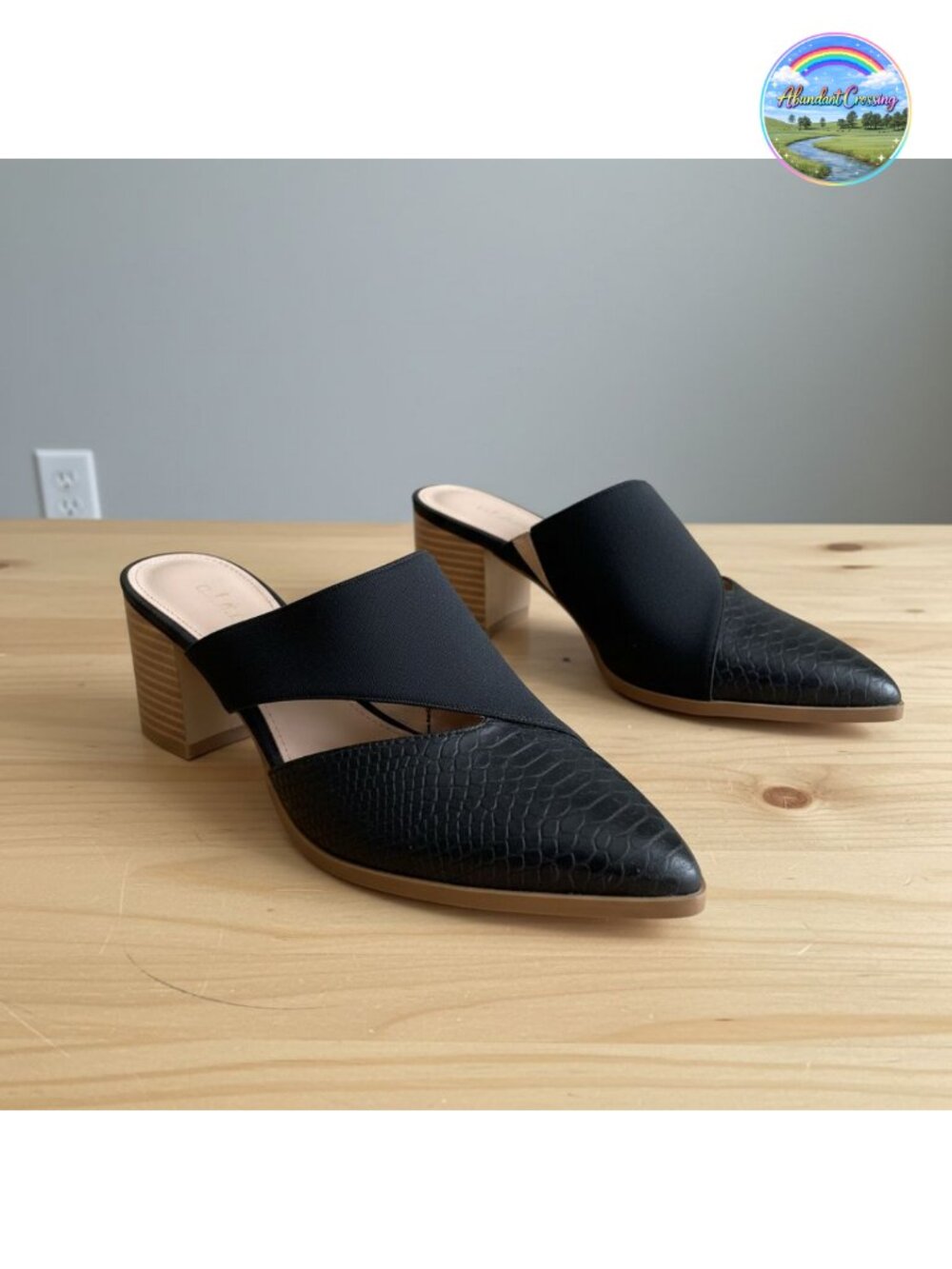 Syktkmx Women's Cutout Backless Mules Slip On Closed Toe Chunky Heeled Sandals